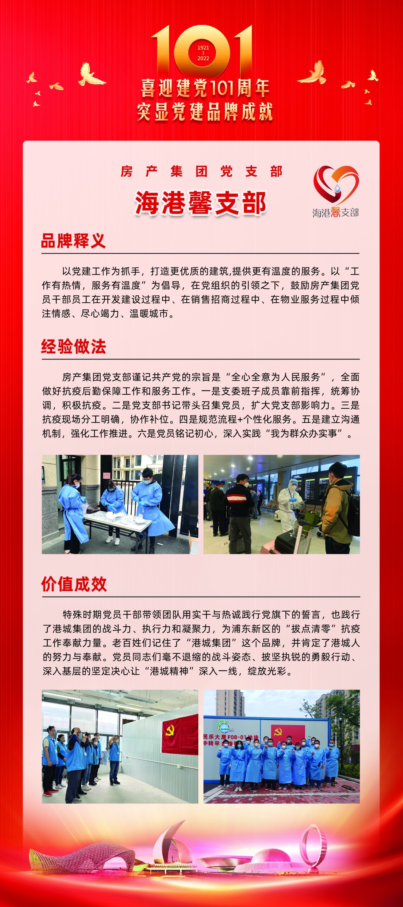 20220715 喜迎建党101周年，突显党建品牌成就  港城集团举办党建品牌成果展展板6--房产集团党支部